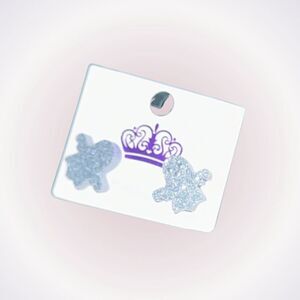 Spooky macabre Halloween silver shimmer ghost stud earrings | OS, New